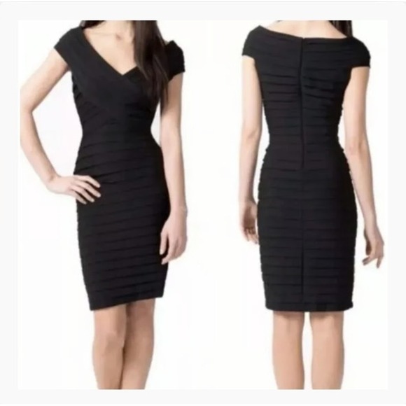 Tadashi Shoji Dresses & Skirts - Tadashi Shoji Black Stretch Bandage Cocktail Party Dress Sz S Sheath Gala Comfy